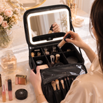 COSMETIQUERA CON ESPEJO Y LUZ LED