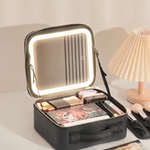 COSMETIQUERA CON ESPEJO Y LUZ LED