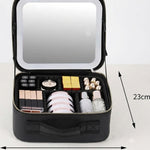 COSMETIQUERA CON ESPEJO Y LUZ LED